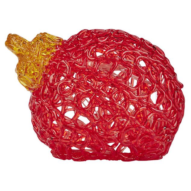 Boule de No&euml;l lumineuse rouge 10 LED blanc chaud &Oslash;12 cm