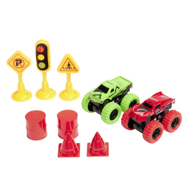 Ensemble quad x2 avec panneaux de signalisations x7