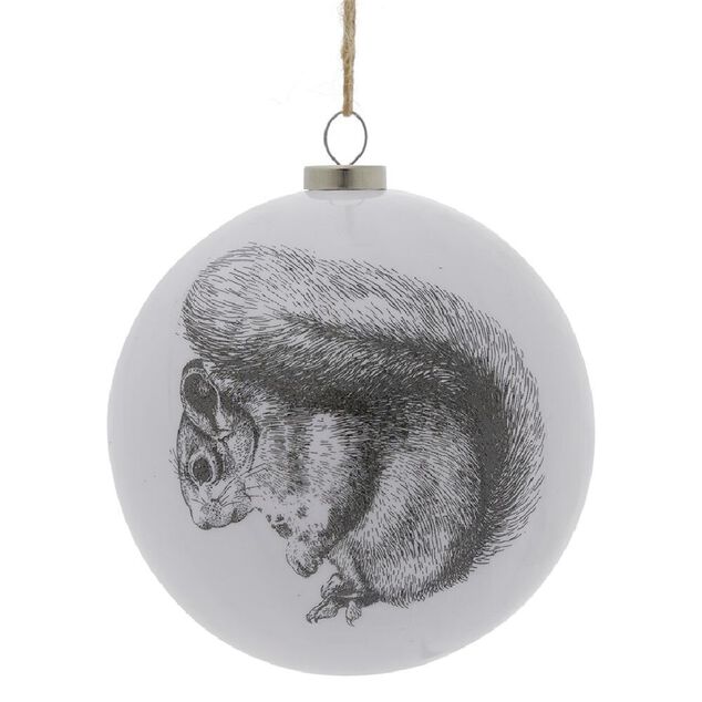 Boule de Noël blanche motif gravure esprit scandinave nature - 4 modèles