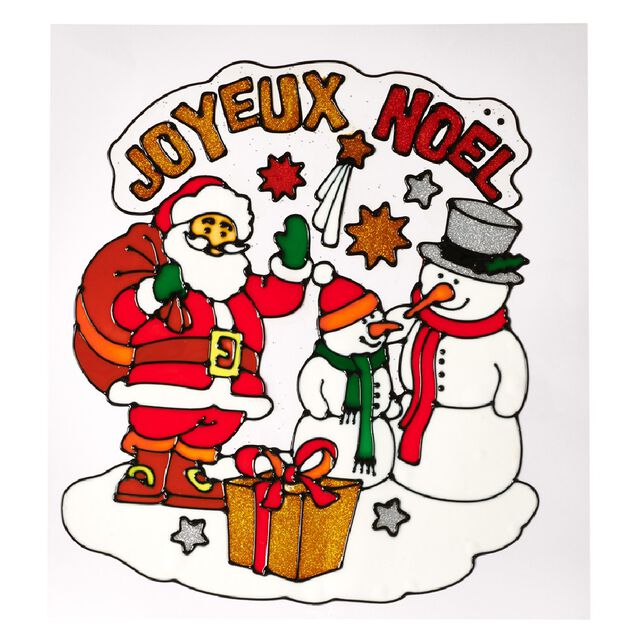 Sticker gel père Noël pour fenêtre
