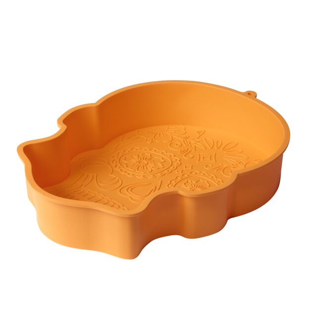 Moule &agrave; g&acirc;teau cr&acirc;ne calavera silicone orange 30x23,5xH5,5cm