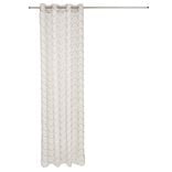 Voilage à oeillets beige imprimé chevrons 100% polyester 140x240cm