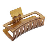 Pince à cheveux plastique coloré transparent 12x5,5xH4,5cm (3 modèles)