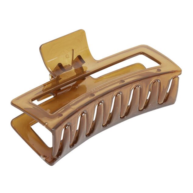 Pince à cheveux plastique coloré transparent 12x5,5xH4,5cm (3 modèles)