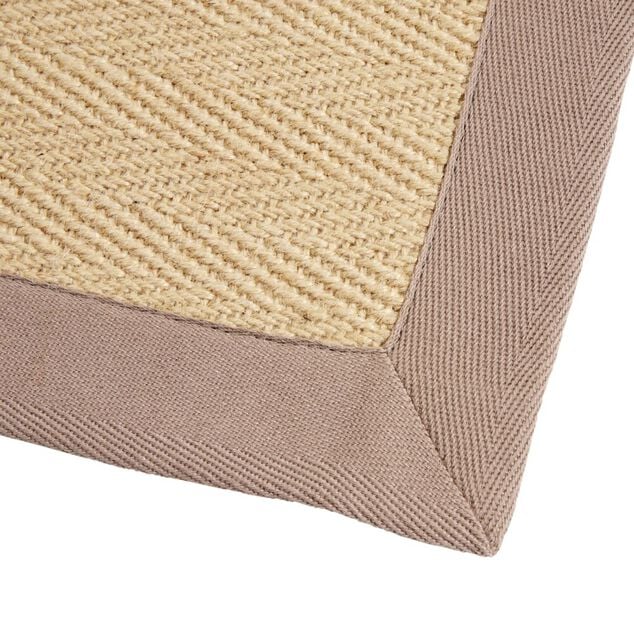 Tapis rectangulaire jute et bord uni 50x80cm (2 mod&egrave;les noir ou marron)