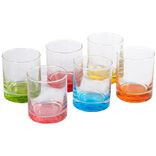 Gobelet verre fond multicolore 28 cl x6