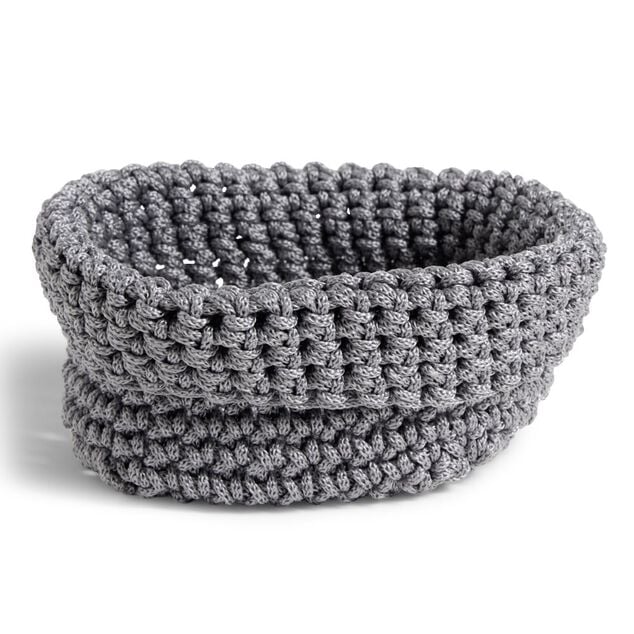 Pani&egrave;re tress&eacute;e 14x14x11cm grise