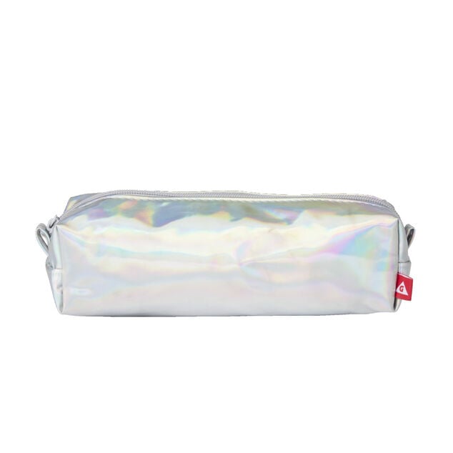 Trousse plastique transparente effet holographique 21x6,5cm