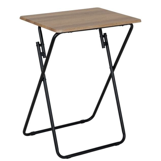 Table pliante m&eacute;tal et bois Practical 48x38xH66cm