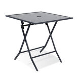Table de jardin London pliante 2 personnes gris anthracite 70x70xH71cm
