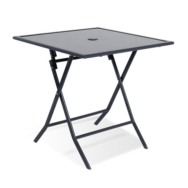 Table de jardin London pliante 2 personnes gris anthracite 70x70xH71cm
