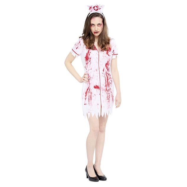 D&eacute;guisement adulte Halloween infirmi&egrave;re zombie sanglant Taille S