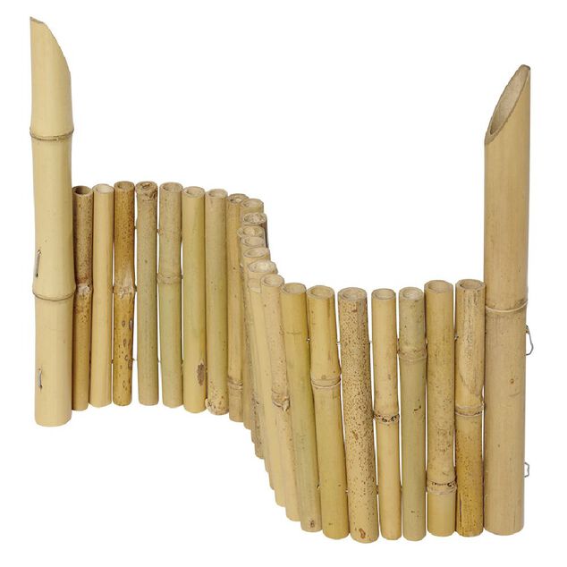 Bordure en bambou &agrave; planter naturel