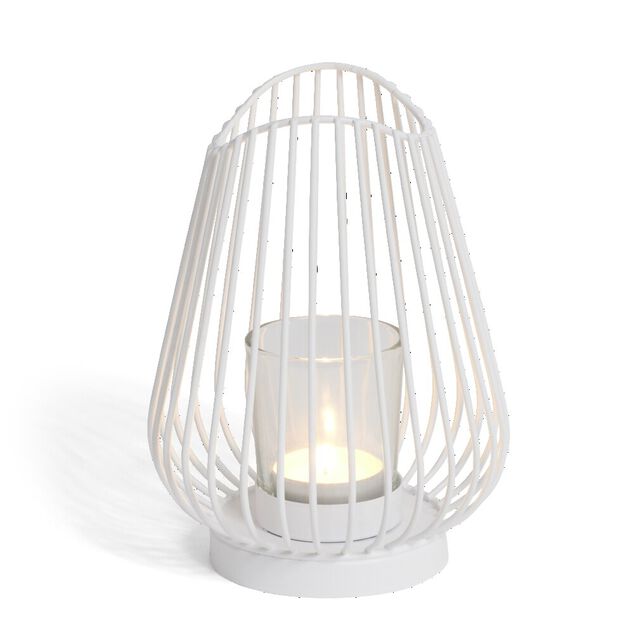 Bougeoir blanc &Oslash;12xH17,5cm