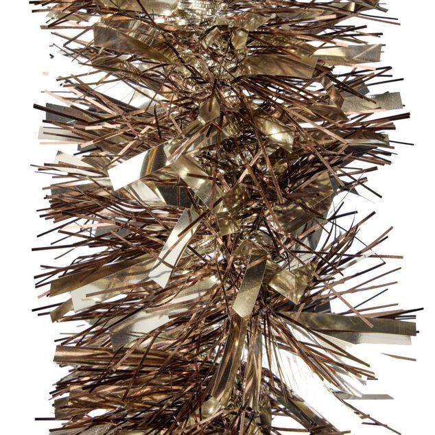 Guirlande de No&euml;l scintillante marron et dor&eacute; L180cm