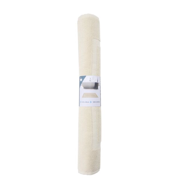 Tapis de bain coton beige 50x80cm