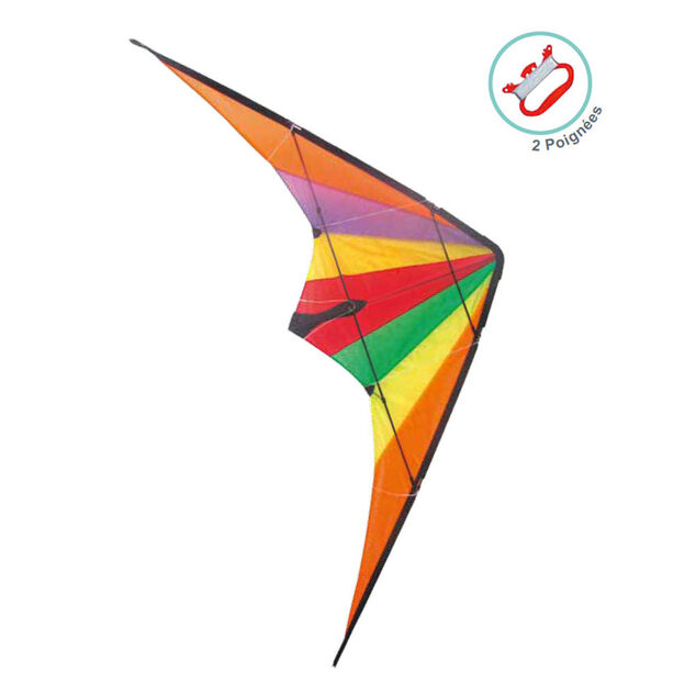 Cerf volant delta multicolore