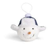 Boule de Noël bonhomme de neige fourrure blanc Ø12cm