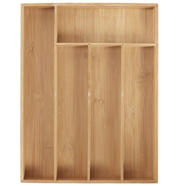 Range couverts organisateur 5 compartiments en bambou 34x24xH4cm