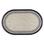 Tapis vinyle ovale imprim&eacute; tress&eacute; naturel et noir 38x60cm