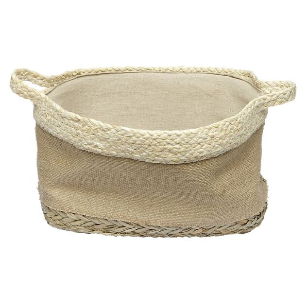 Pani&egrave;re rectangulaire en jonc naturel L29x23 cm
