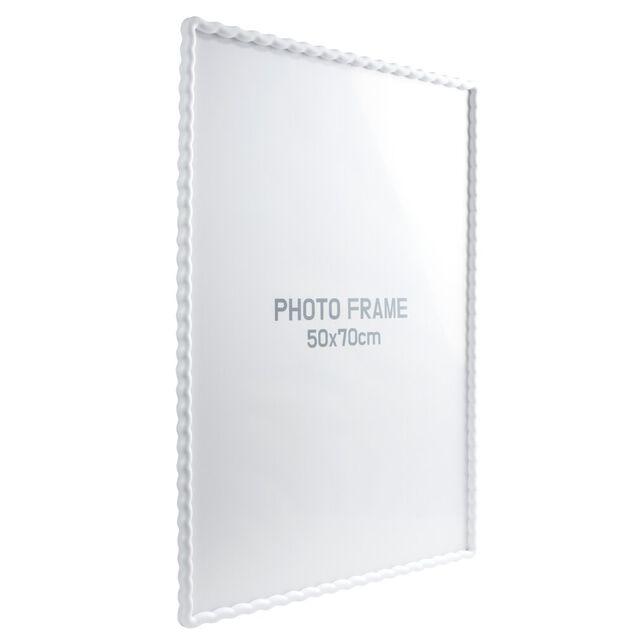 Cadre photo bord vague plastique color&eacute; 54x74cm pour photo 50x70cm (3 mod&egrave;les)