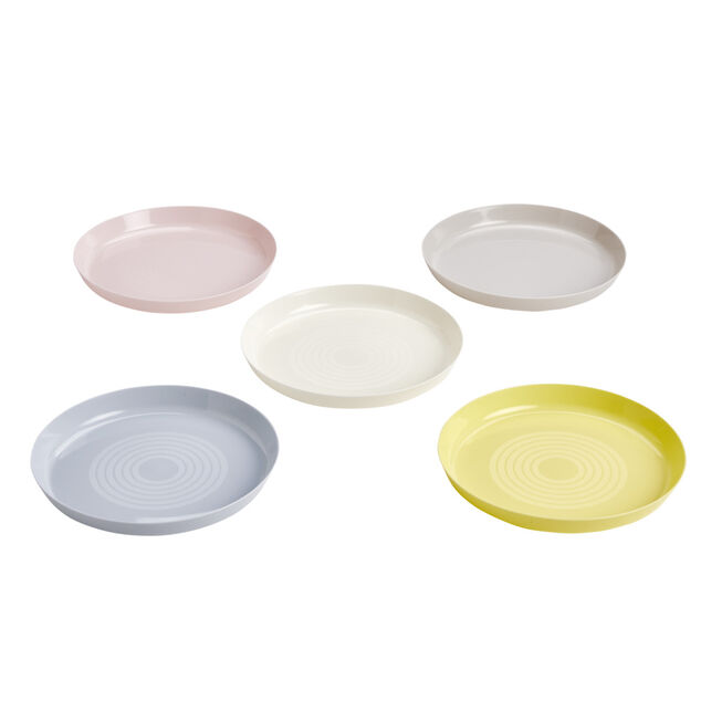 Assiette &agrave; pique-nique x5 plastique r&eacute;utilisable &Oslash;18,5cm