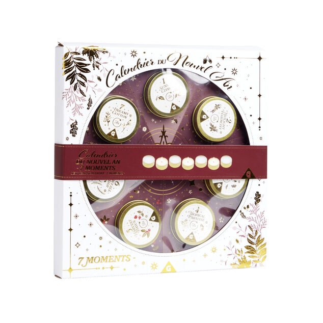 Calendrier du nouvel an th&egrave;me bougies 7 cases