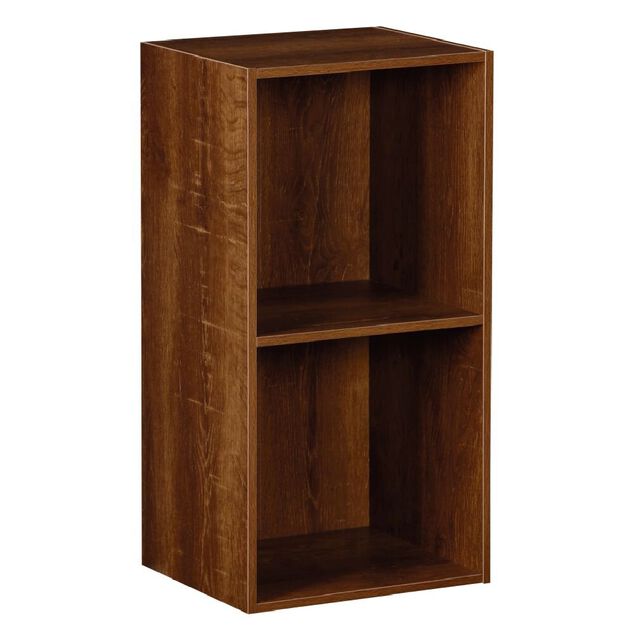 Structure Box Cube 2 cases 35,2x30x69,2cm bois marron