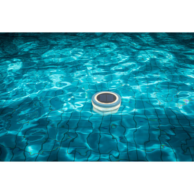 Lumi&egrave;re flottante solaire pour piscine &Oslash;11,5xH2,5cm