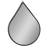 Miroir forme goutte m&eacute;tal noir 28,5x39,5cm