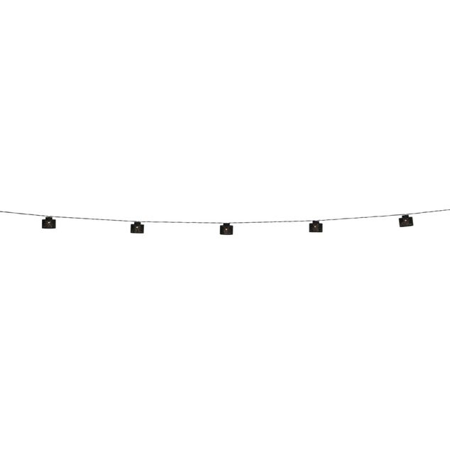 Guirlande solaire 10 mini abat-jours suspendus LED blanc chaud 5,6m