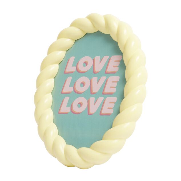 Cadre photo ovale bord torsadé plastique 13x17cm (2 modèles)