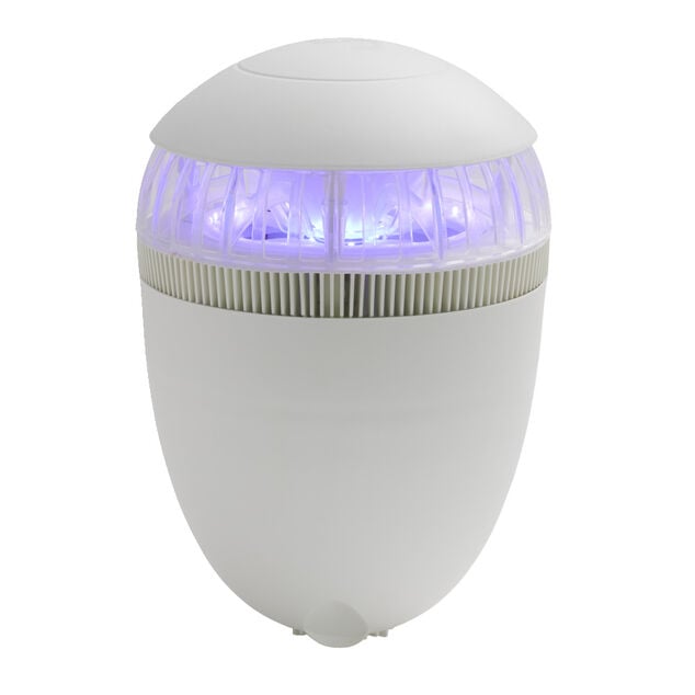 Pi&egrave;ge &agrave; insectes plastique m&eacute;tal blanc 21LED &agrave; aspiration 200m&sup2; &Oslash;23xH35cm