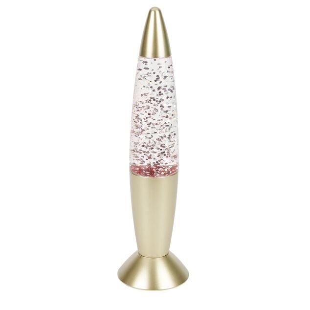 Lampe &agrave; paillettes changement de couleur &Oslash;9xH35cm argent&eacute;