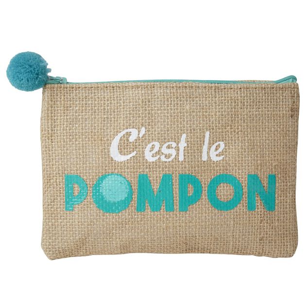 Pochette avec pompom en jute
