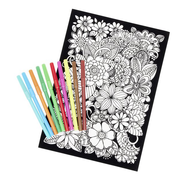 Coloriage velours avec 10 feutres