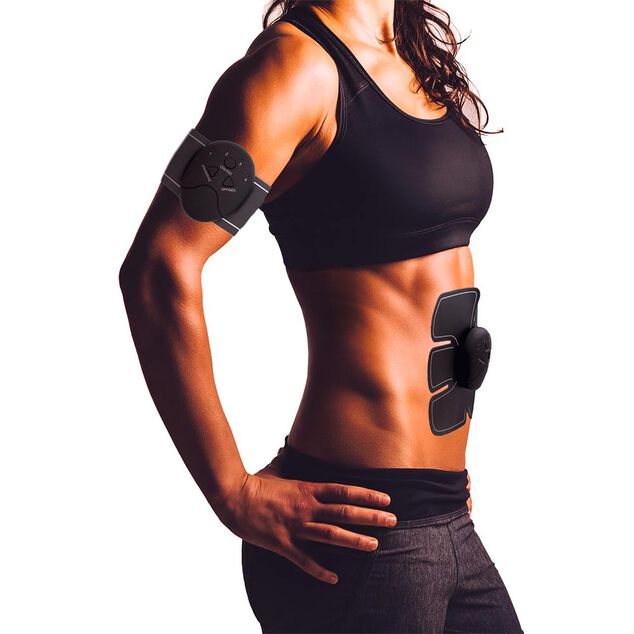 Patch &eacute;lectrostimulation musculaire bras et abdos sans fil