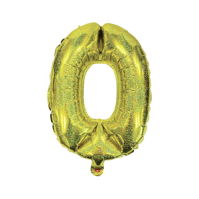 Ballon chiffre 0 noir argenté ou doré