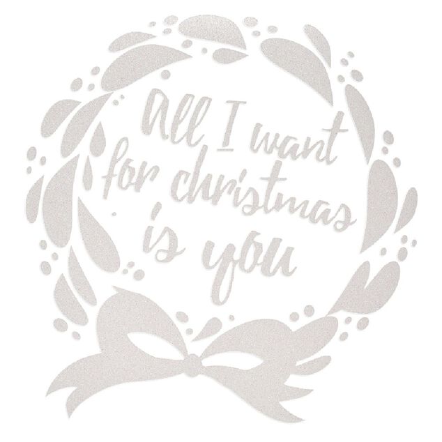 Sticker pour fen&ecirc;tre couronne de No&euml;l blanc