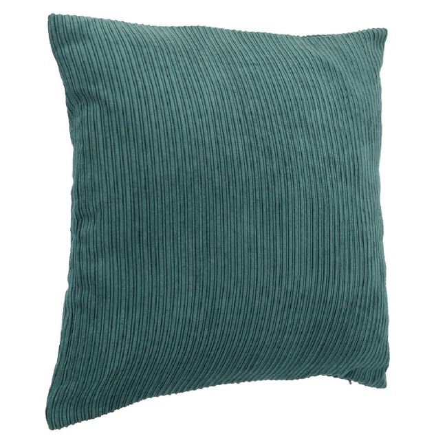 Housse de coussin imitation velours 40x40cm vert &agrave; rayures