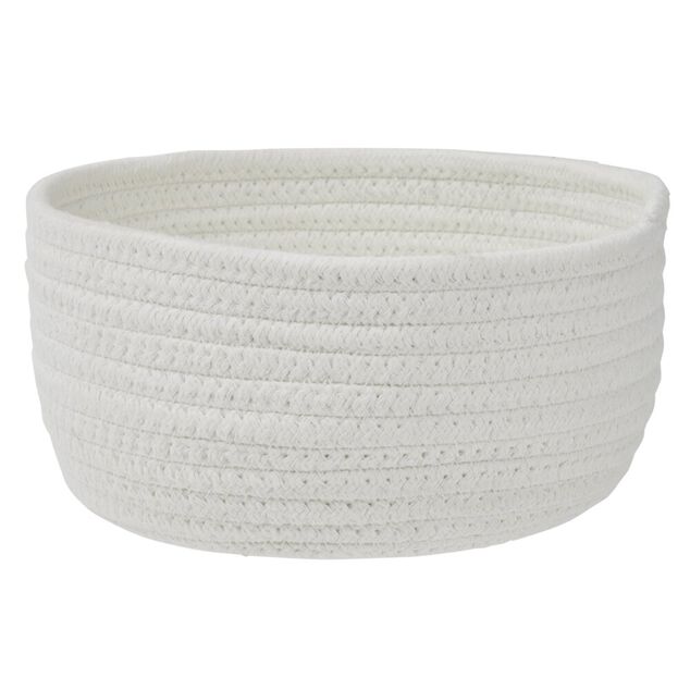 Pani&egrave;re de rangement coton blanc &Oslash;22xH11cm