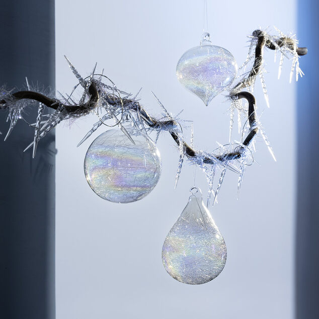 Boule en verre int&eacute;rieur filament &agrave; reflet iris&eacute;