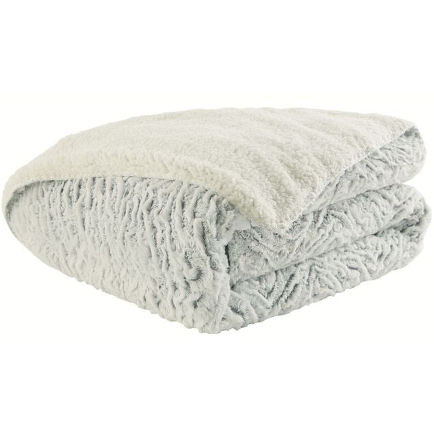 Plaid imitation fourrure d&eacute;cor uni