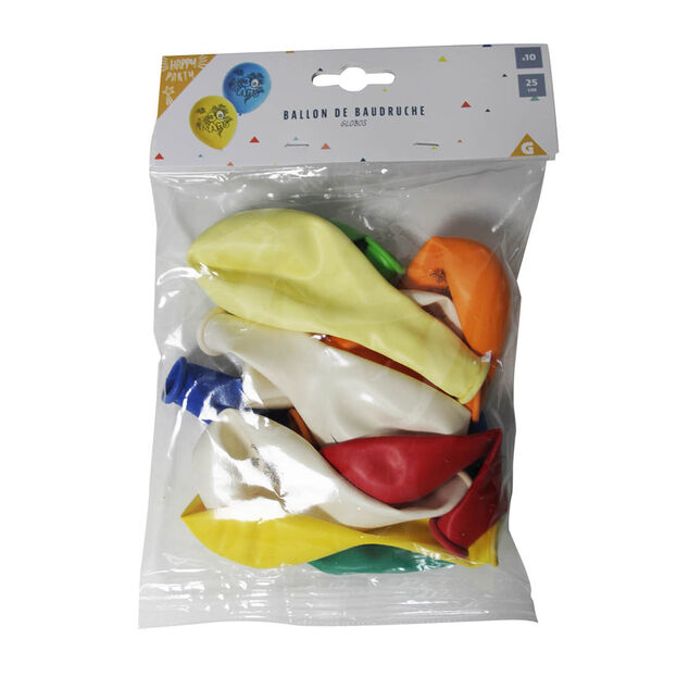 Ballon de baudruche anniversaire 30 ans multicolore x10