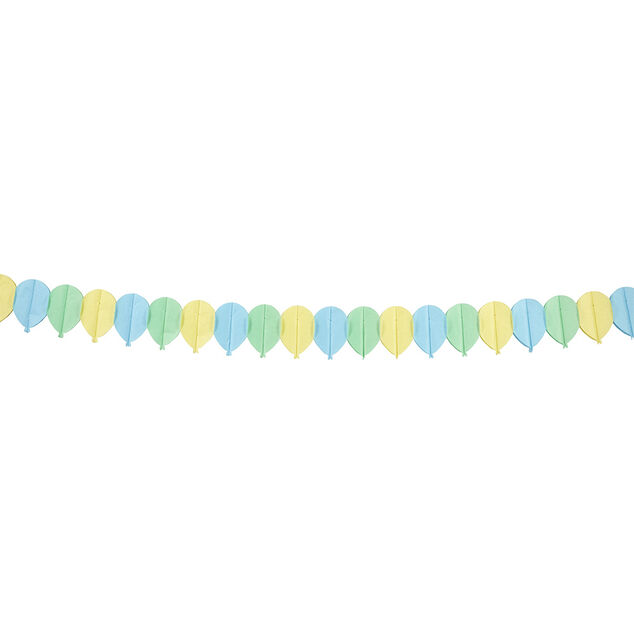 Guirlande en papier forme ballon bleu, jaune et vert