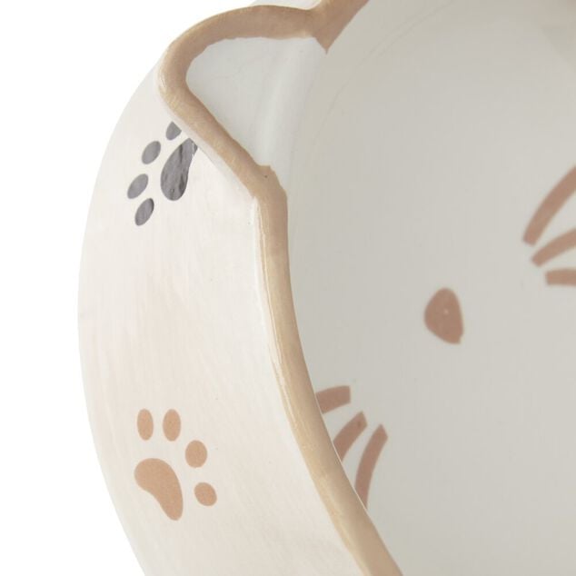 Gamelle pour chat c&eacute;ramique blanc oreilles de chat &Oslash;13cm