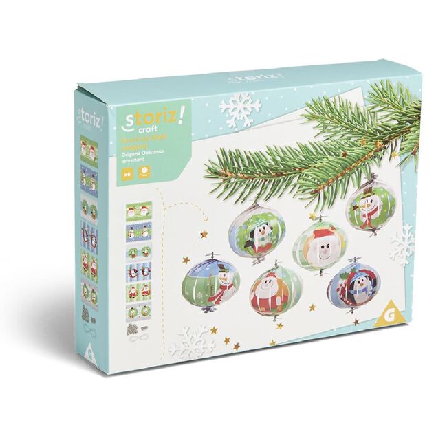 Boule de No&euml;l origami &agrave; confectionner x6