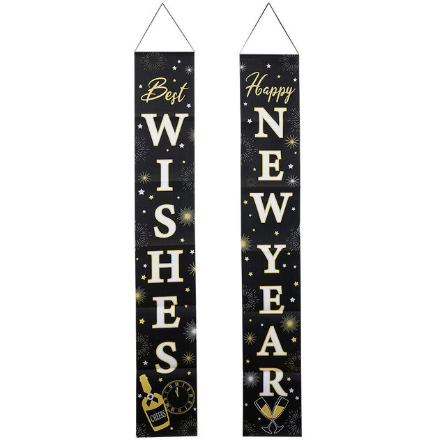 Bannière nouvel an x2 noir