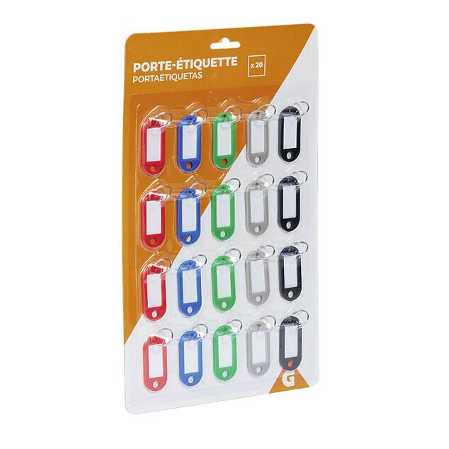 Porte-&eacute;tiquette 5 couleurs x20